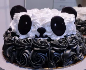 Two tier panda cake